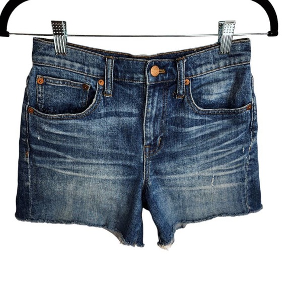 Madewell High Rise Denim Shorts Glenoaks Wash Cutoff Edition Size 24 - Picture 4 of 10